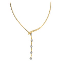 Diamond snake/serpent necklace in 18K Yellow Gold
