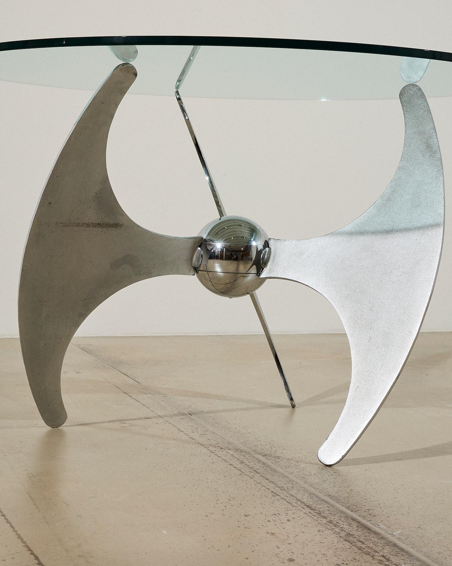 Steel Adjustable Coffee or Dining Table by L. Campanini for Cama, 1973 For Sale