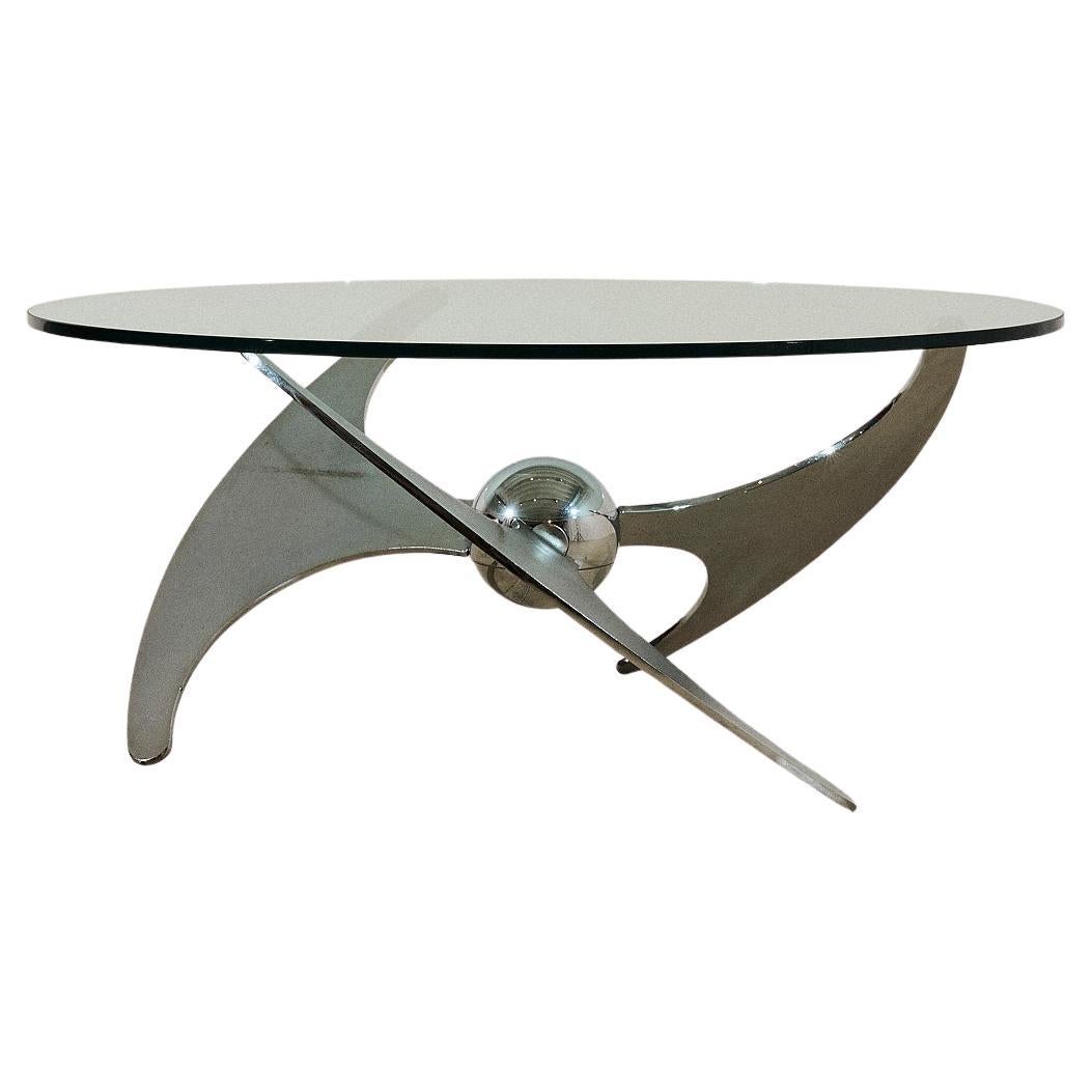 Adjustable Coffee or Dining Table by L. Campanini for Cama, 1973 For Sale
