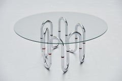 Adjustable Coffee Table Chrome Frame Italy, 1970