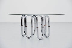 Adjustable Coffee Table Chrome Frame Italy, 1970
