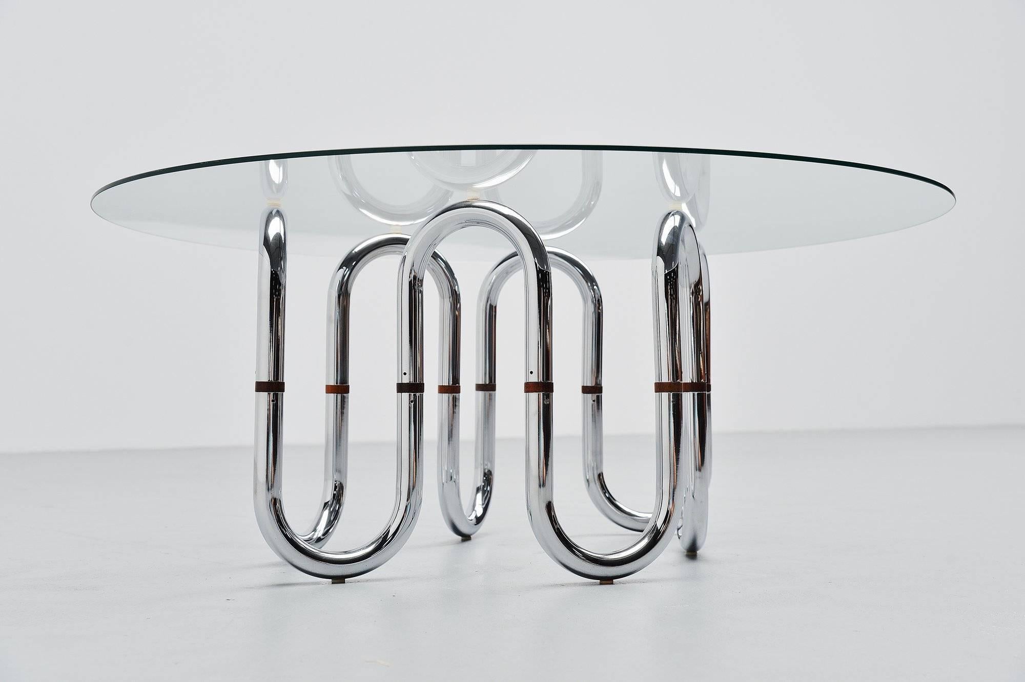 Late 20th Century Adjustable Coffee Table Chrome Frame Italy, 1970