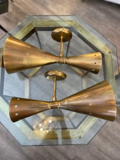 Adjustable Cone-Shaped Brass Wall Lights From the 1950s