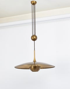Adjustable Counterweight Dark Brass Pendant Onos 55 by Florian Schulz, Germany
