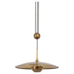 Adjustable Counterweight Dark Brass Pendant Onos 55 by Florian Schulz, Germany Adjustable Counterweight Dark Brass Pendant Onos 55 by Florian Schulz, Germany