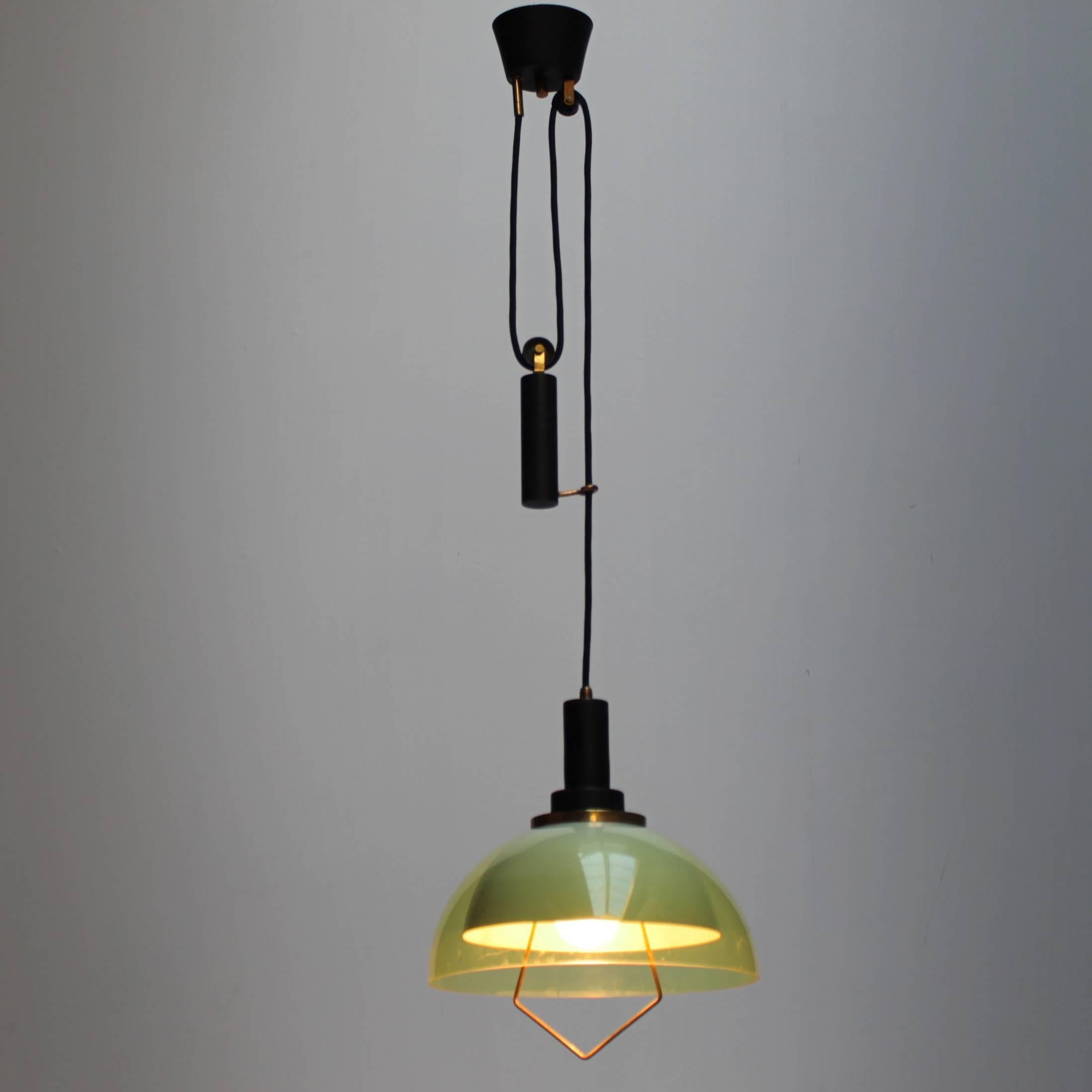 Mid-Century Modern Adjustable Counterweight Pendant by Stilux For Sale
