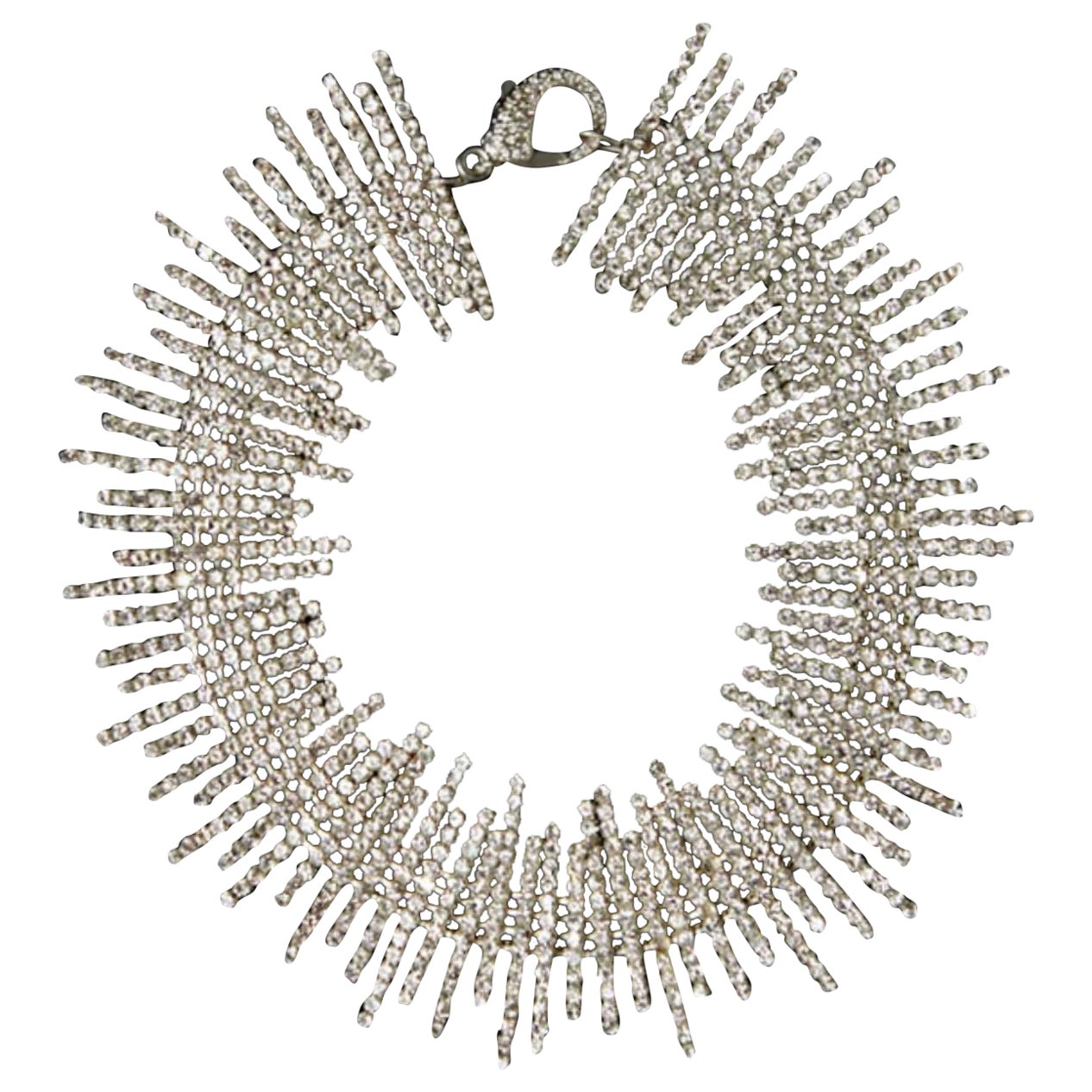 Verstellbare Kristall Spike Choker-Halskette mit Hummerverschluss im Angebot
