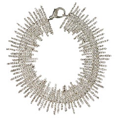 Verstellbare Kristall Spike Choker-Halskette mit Hummerverschluss