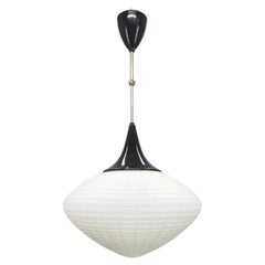 Verstellbare tschechische Pendelleuchte, Opalglas, 1970er Jahre