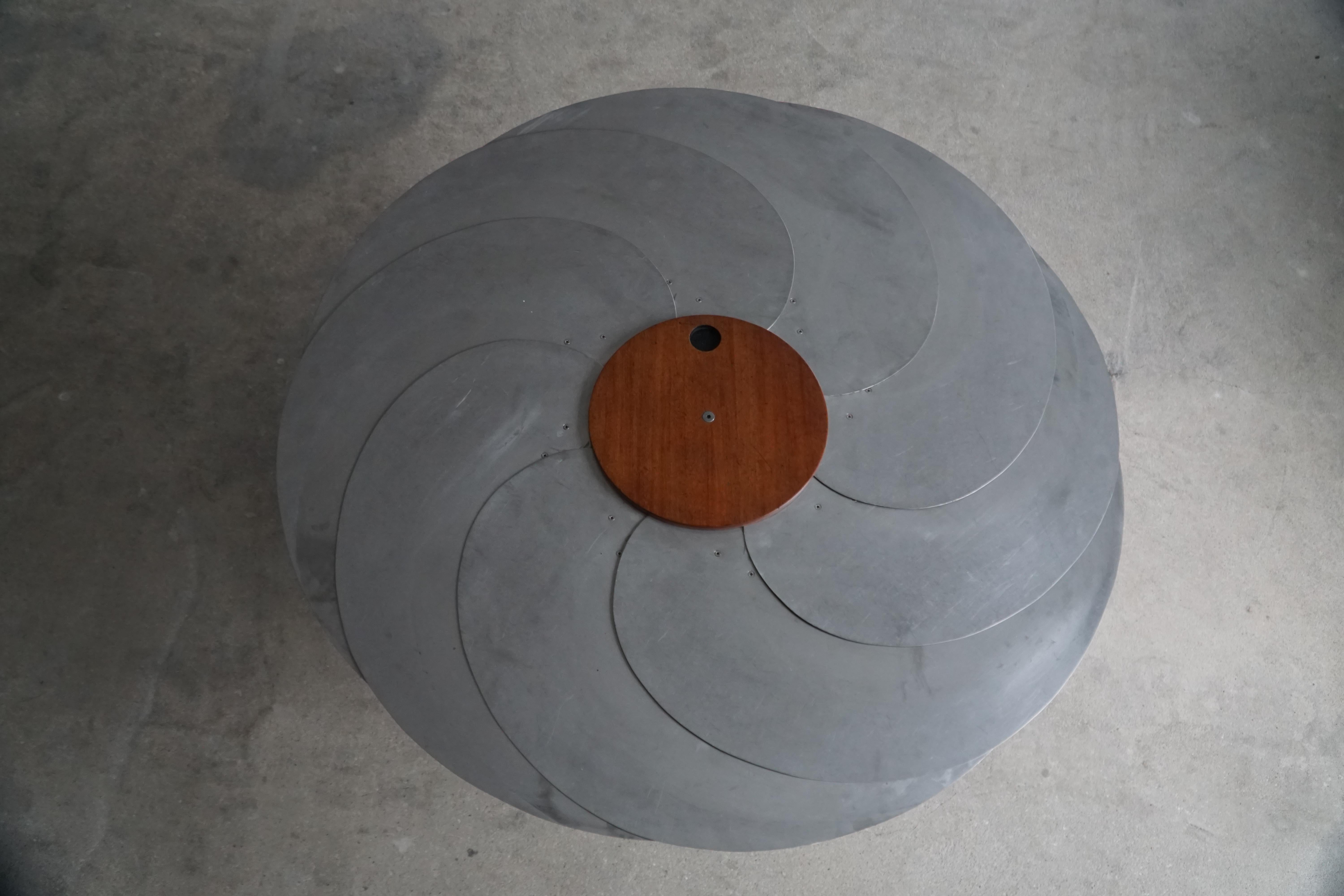 Adjustable Danish Brutalist Dining Table by Nils-Ole Zib, Mahogany & Steel, 1990 For Sale 11