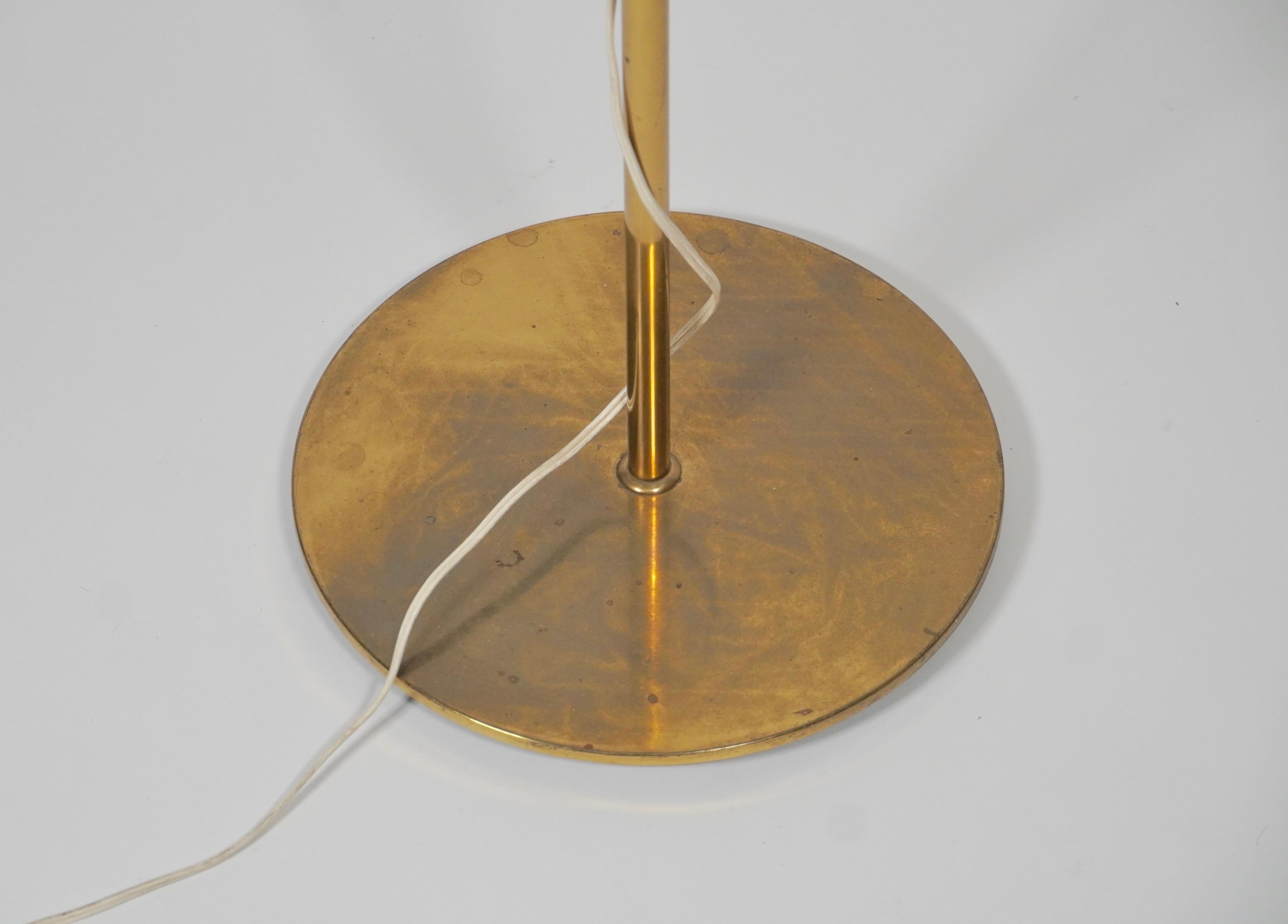 Adjustable Danish Modern Brass Floor by T H Valentiner for Poul Dinesen 3