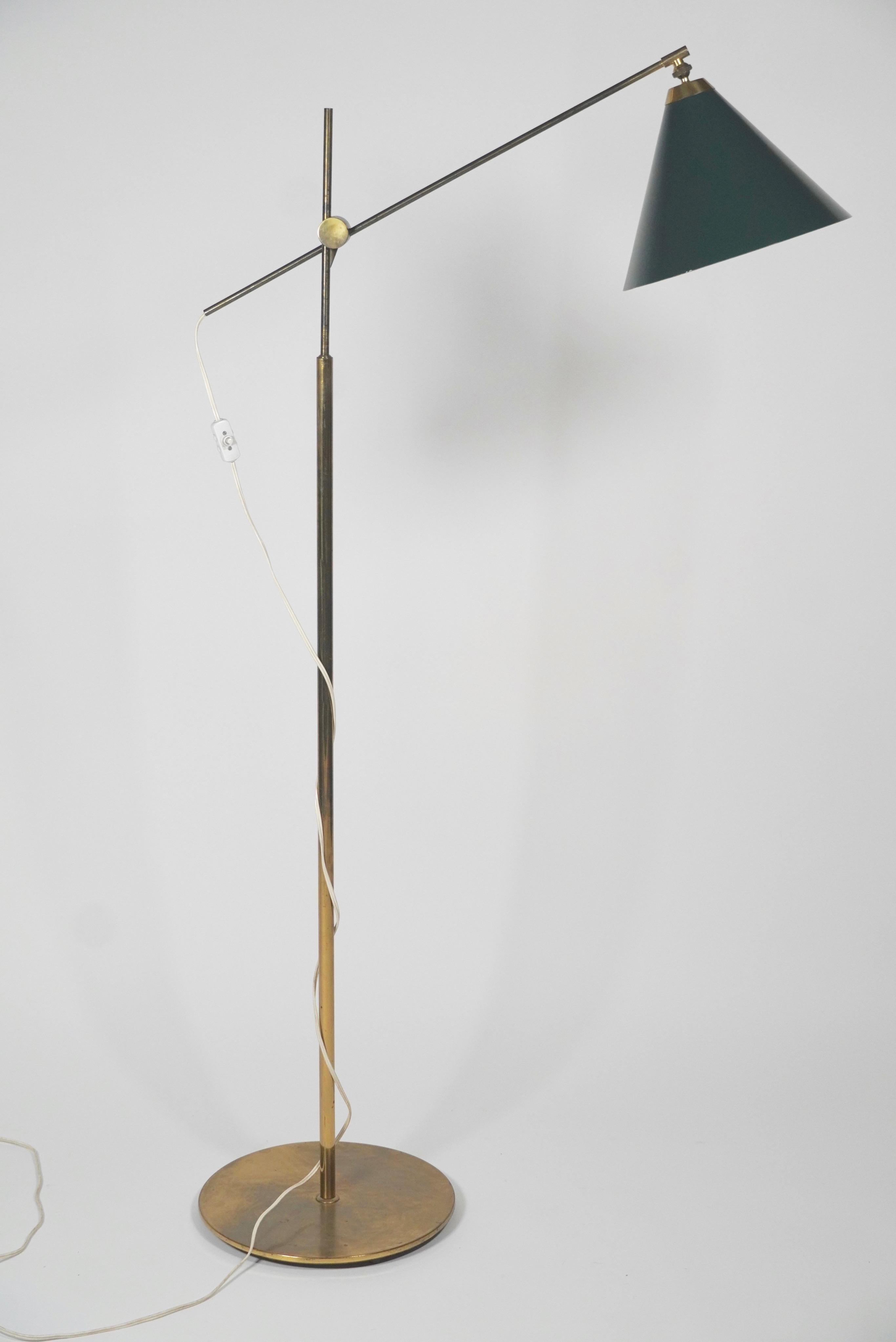 All original with great patina 1950s Danish Modern floor lamp the 