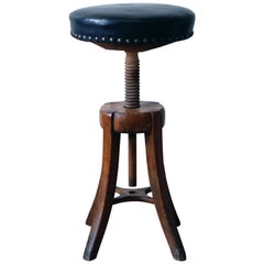 Antique Adjustable Danish Work Stool