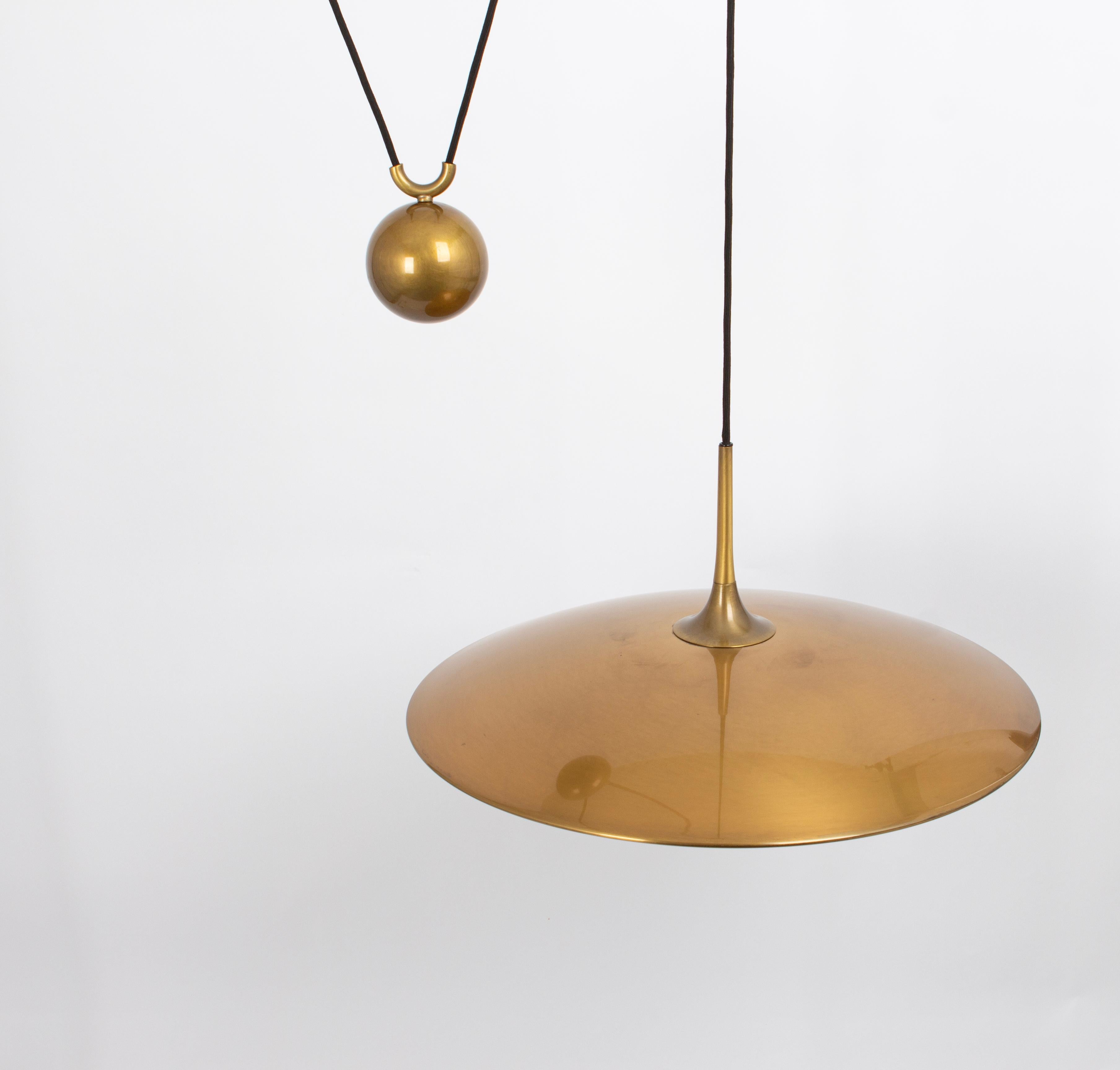 Late 20th Century Adjustable Dark Brass Counterweight Pendant by Florian Schulz Onos 55 , Germany