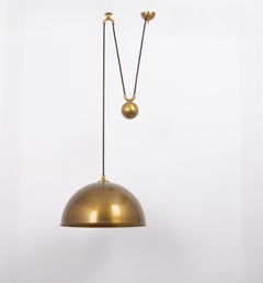 Adjustable Dark Brass Counterweight Pendant Light by Florian Schulz, Germany