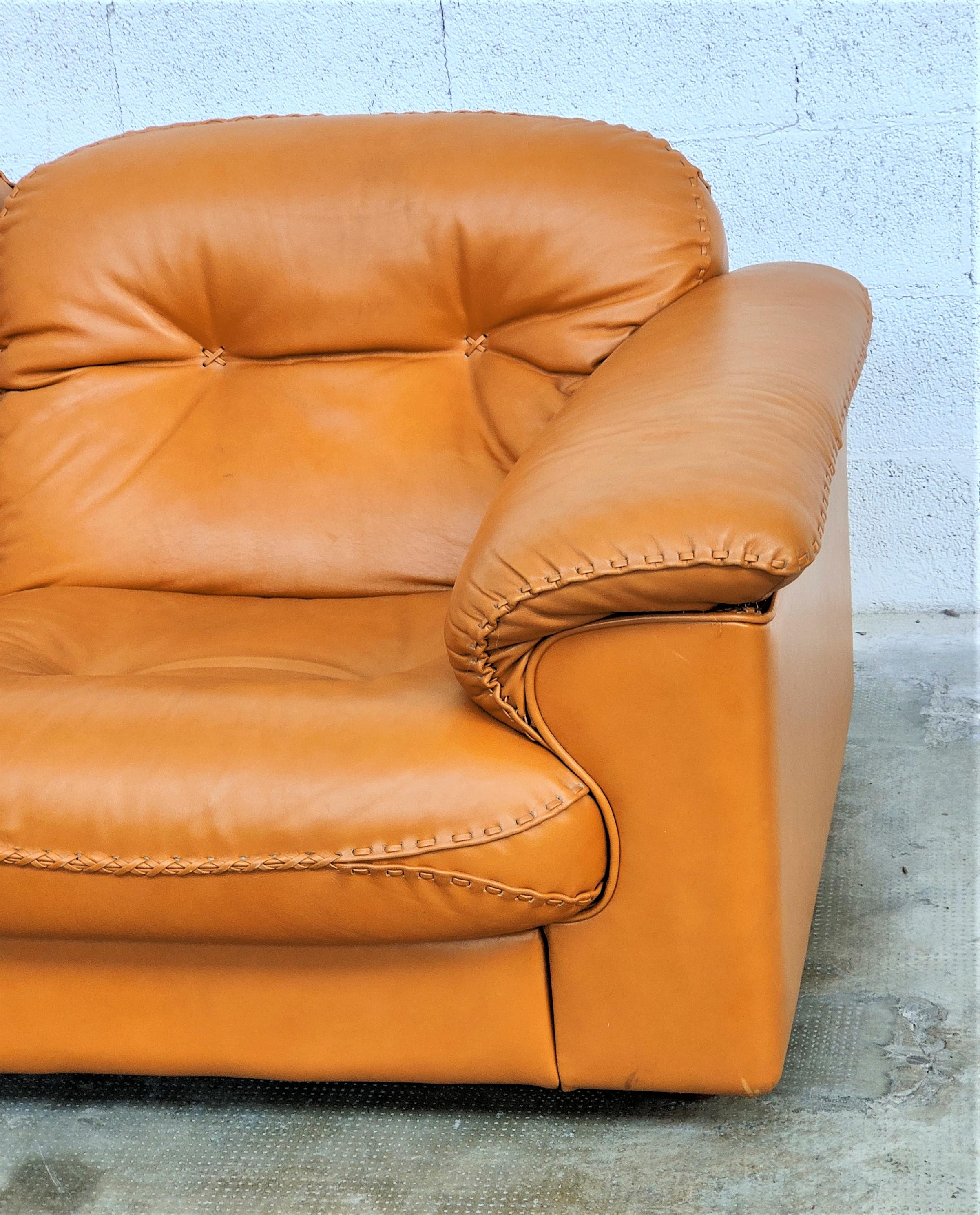 Adjustable De Sede Three Seater Leather Sofa Ds-101 Model 70s 3