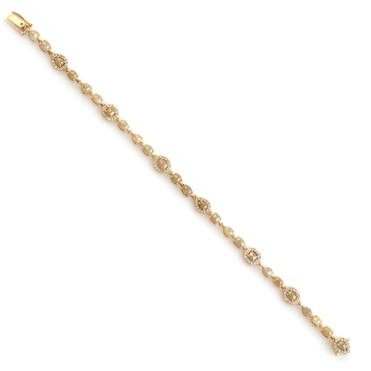 Moderne Bracelet de créateur en or jaune 18 carats avec diamants de glace en vente