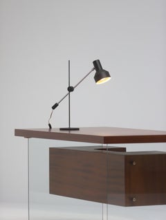 Mid-century adjustable black desk Lamp from the 1950s