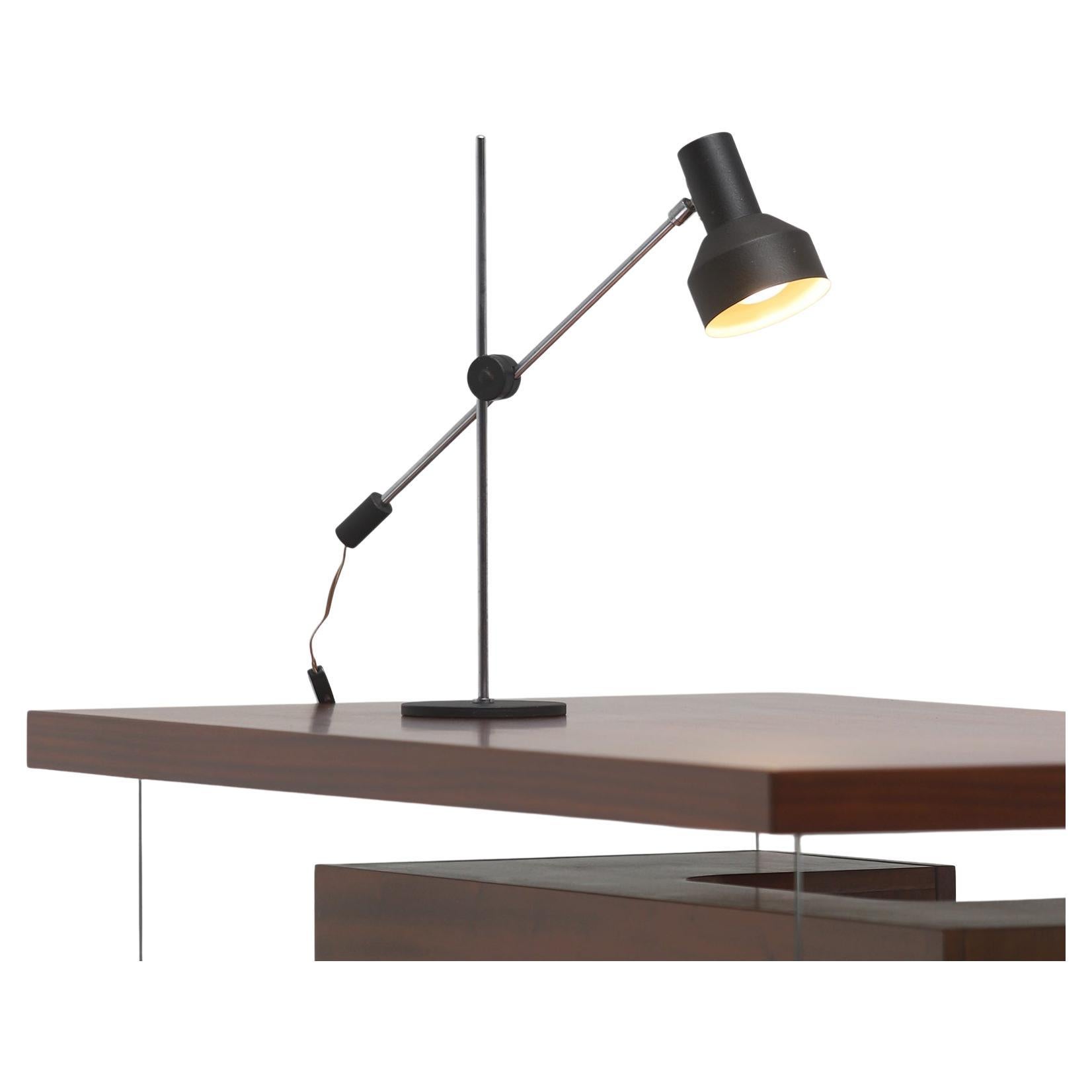 Mid-century adjustable black desk Lamp from the 1950s For Sale