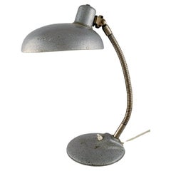 Adjustable Desk Lamp in Original Metallic Lacquer, Industrial Design, Mid 20th C
