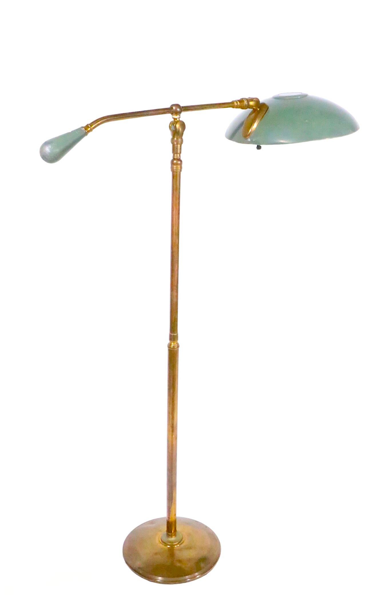 Metal Adjustable Disk Shade Floor Lamp by Thurston for Lightolier, circa 1950/1960s