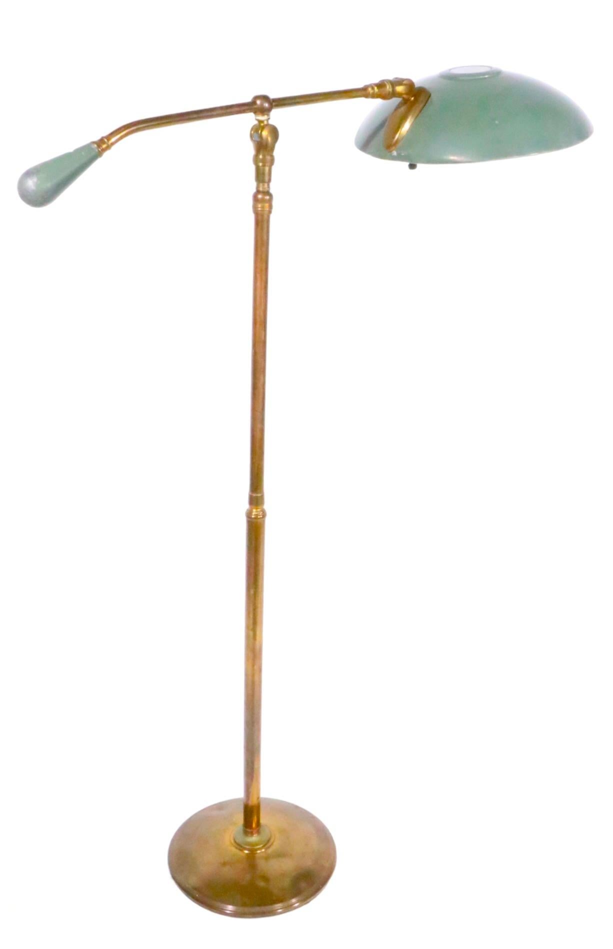 Adjustable Disk Shade Floor Lamp by Thurston for Lightolier, circa 1950/1960s 1