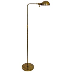 Adjustable Dome Shade Brass Pharmacy Floor Lamp