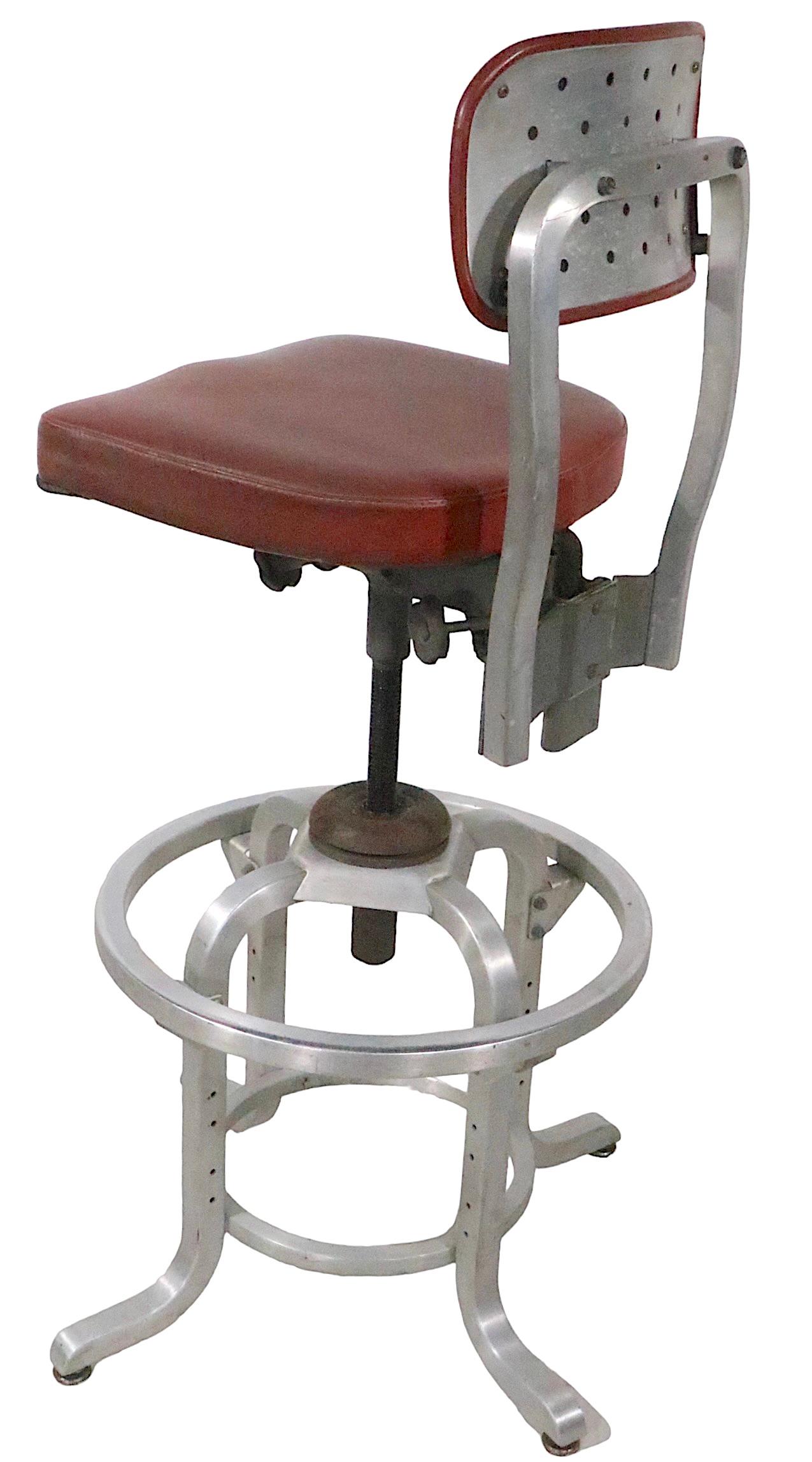 Industrial Adjustable Drafting Stool by General Fireproofing GoodForm  For Sale