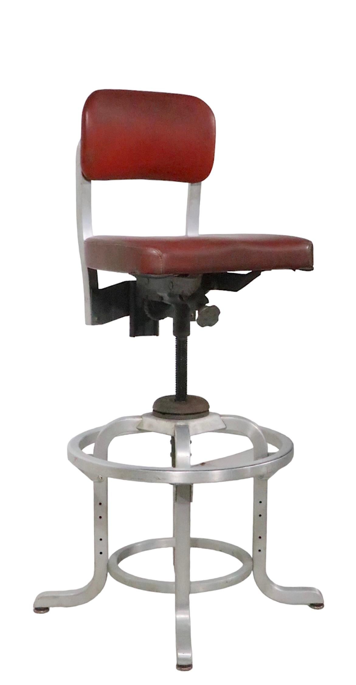20th Century Adjustable Drafting Stool by General Fireproofing GoodForm  For Sale