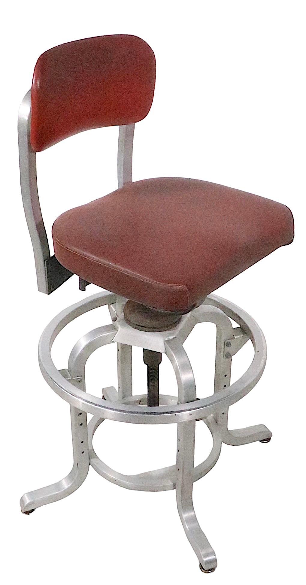 Aluminum Adjustable Drafting Stool by General Fireproofing GoodForm  For Sale