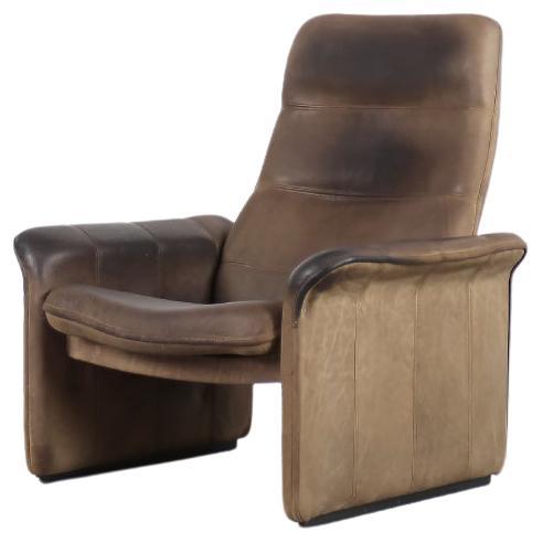 Vintage Industrial Adjustable DS-50 Buffalo Leather Lounge Chair from De Sede For Sale