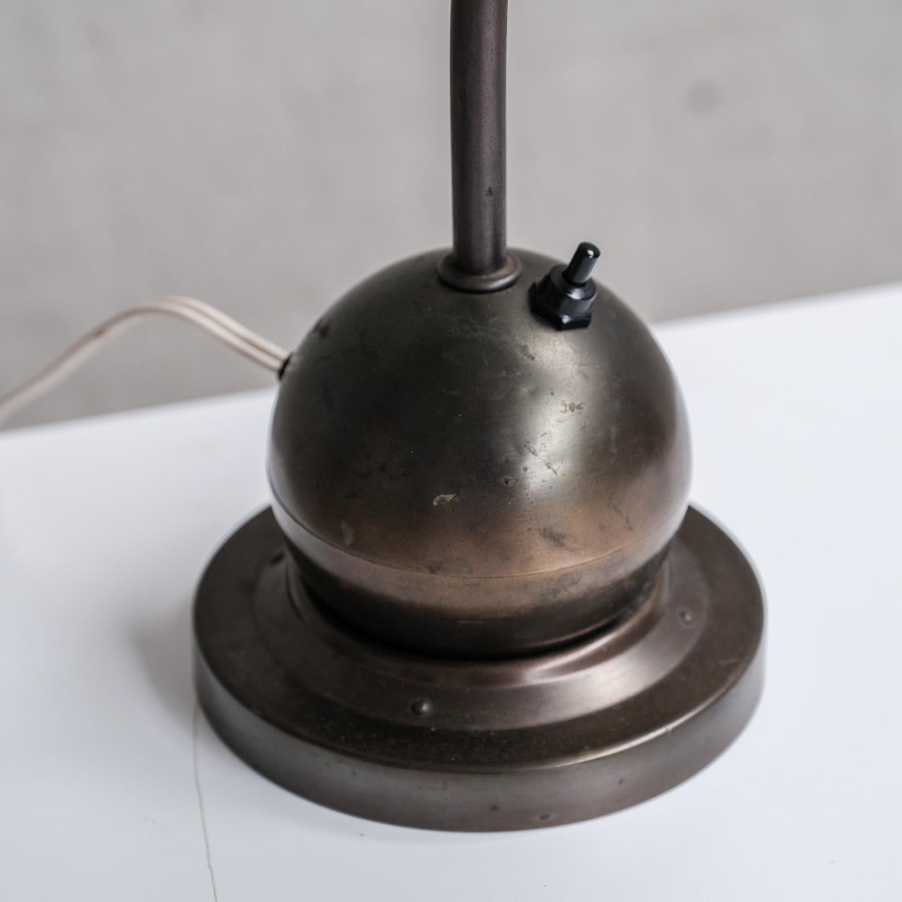 20th Century Adjustable Dutch Brass Table Lamp by W H Gispen for Daalderop For Sale