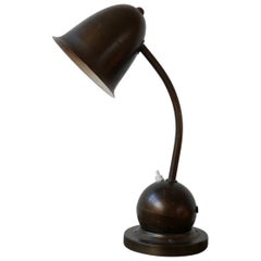 Adjustable Dutch Brass Table Lamp by W H Gispen for Daalderop