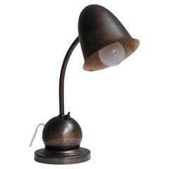 Lampe de bureau réglable en laiton hollandais W H Gispen pour Daalderop