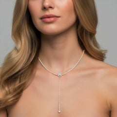 Adjustable Emerald Cut 14K (or 18k upon request) Yellow Gold Diamond Necklace