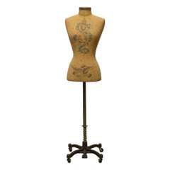 Adjustable Female Mannequin on Antique Style Base with Custom Tattoos