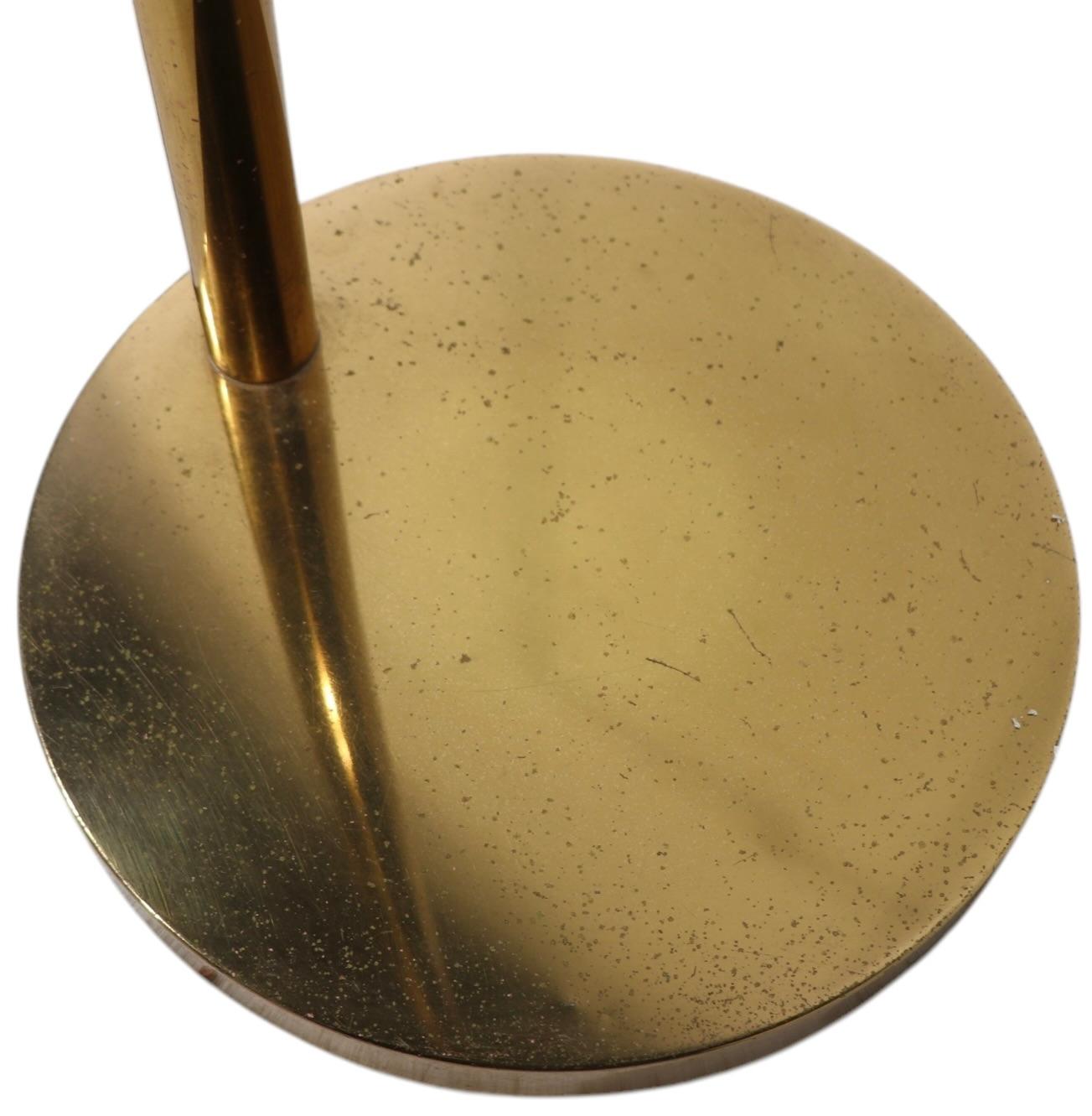 Adjustable Flex Arm Brass Pharmacy Style Floor  Reading Lamp c 1970's 10