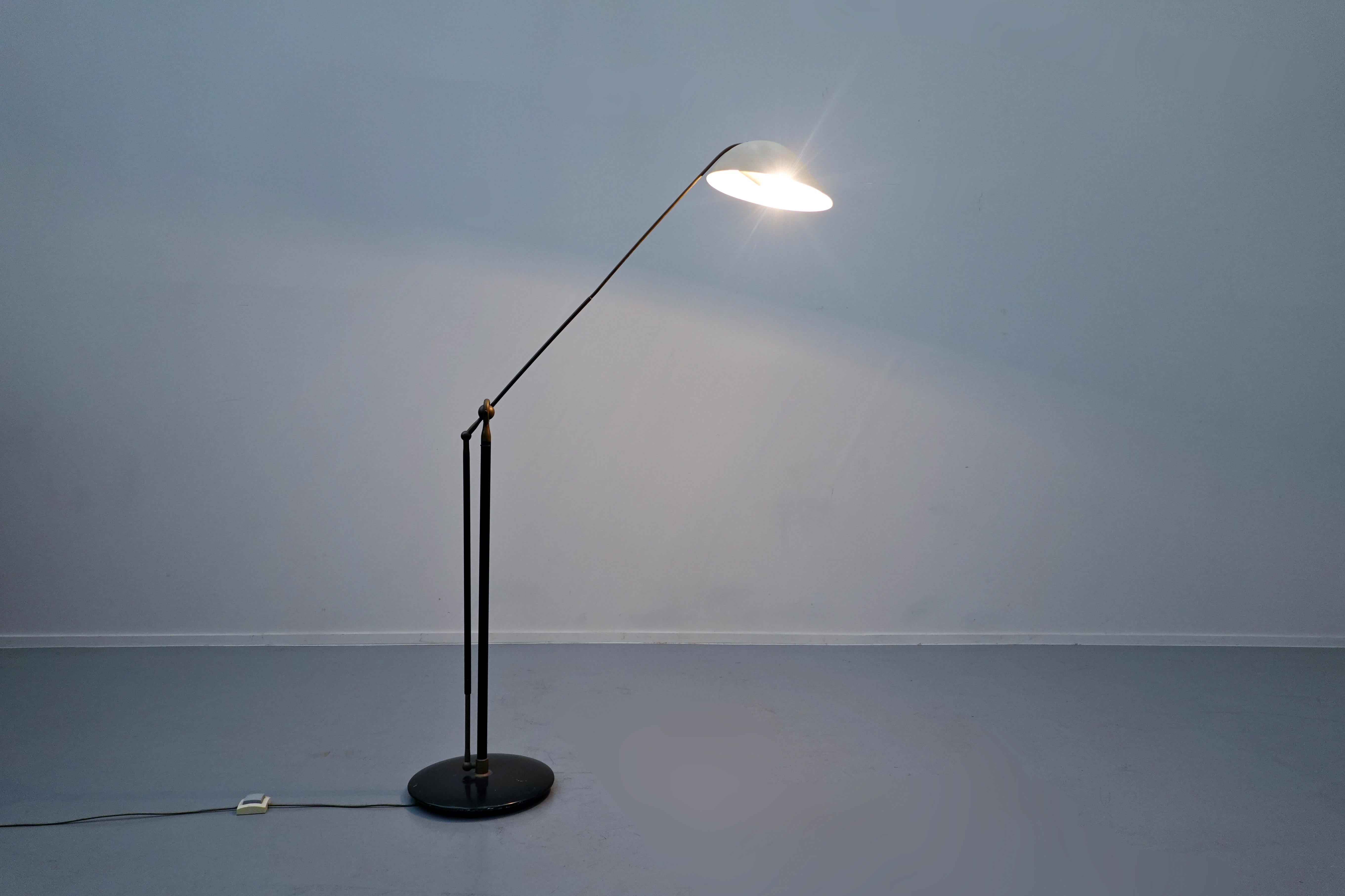 Italian Mid-Century Modern Adjustable Floor Lamp, Angelo Lelli, Arredoluce, Italy, 1955
