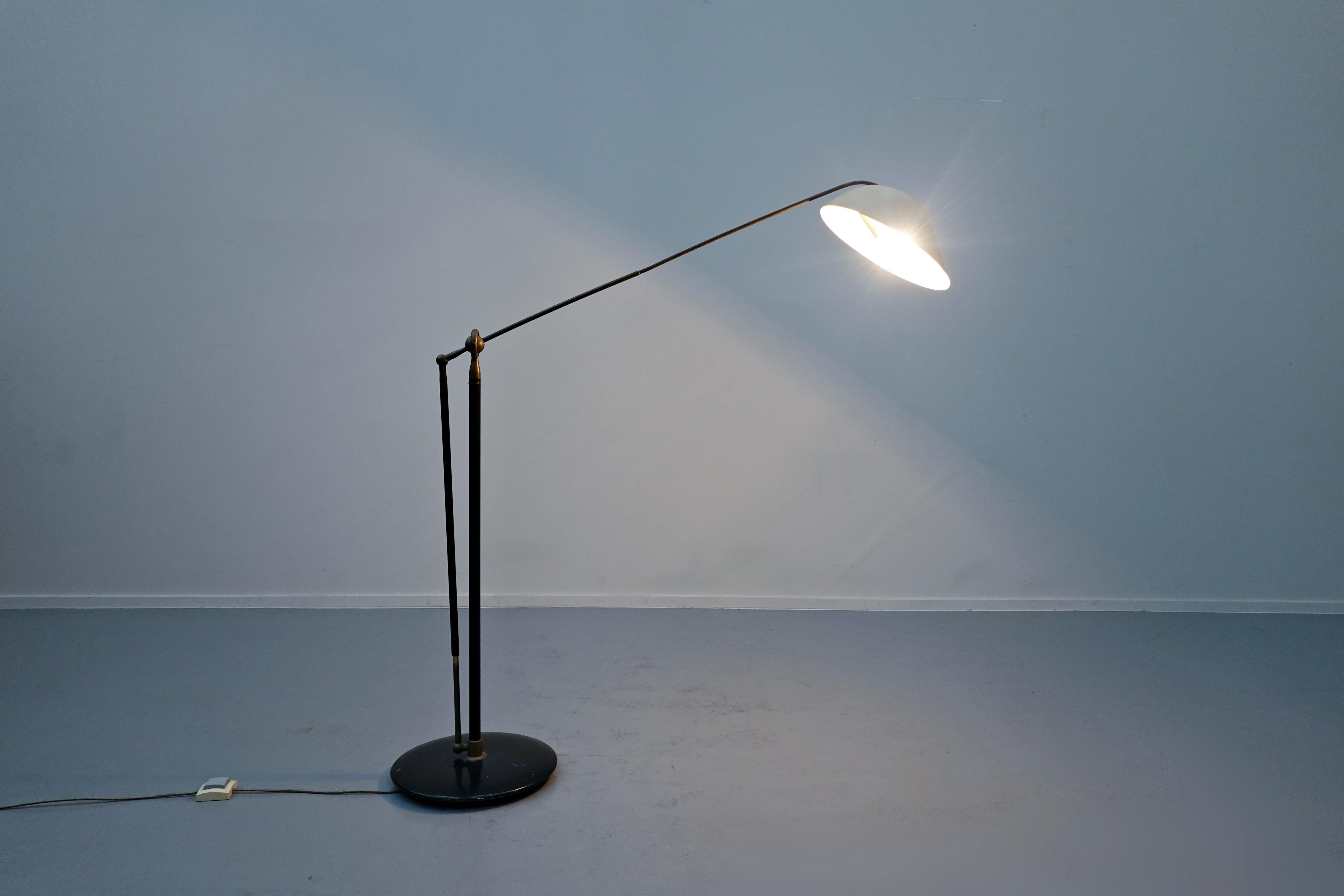 Mid-Century Modern Adjustable Floor Lamp, Angelo Lelli, Arredoluce, Italy, 1955 1