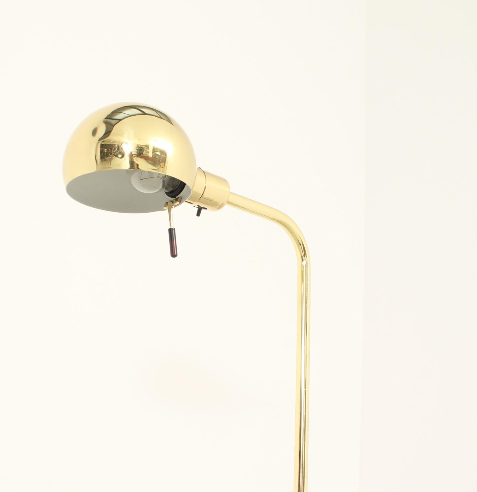 Brass Adjustable Floor Lamp by George Hansen for Metalarte, Spain For Sale