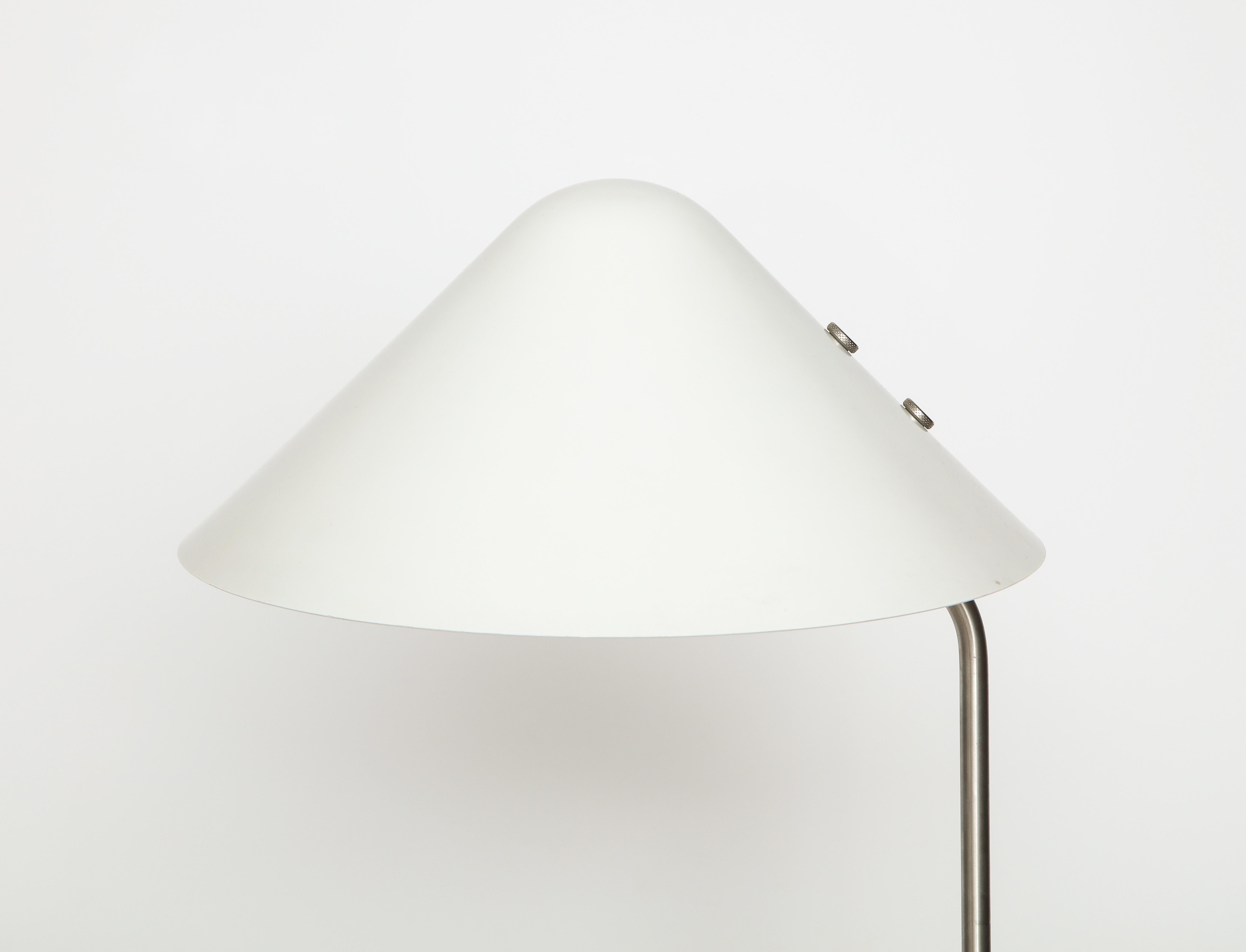 Brushed Adjustable Floor Lamp by Jorgen Gammelgaard, Denmark 1980s For Sale