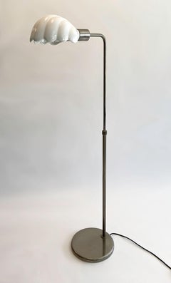 Modern Adjustable Floor Lamp in Brushed Steel by Tommaso Barbi, Italy, 1970s