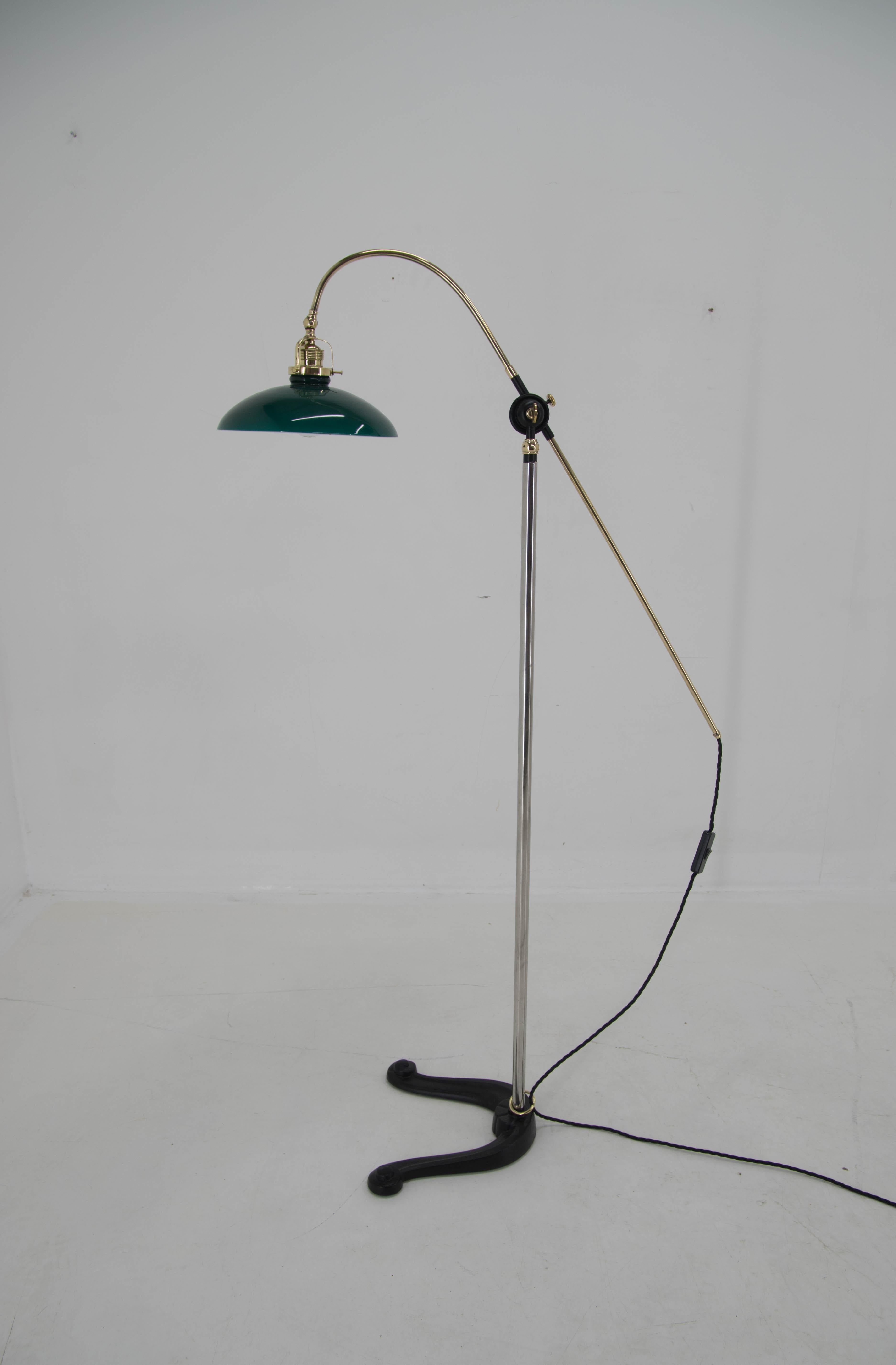 Danish Adjustable Floor Lamp, Denmark, 1940s For Sale