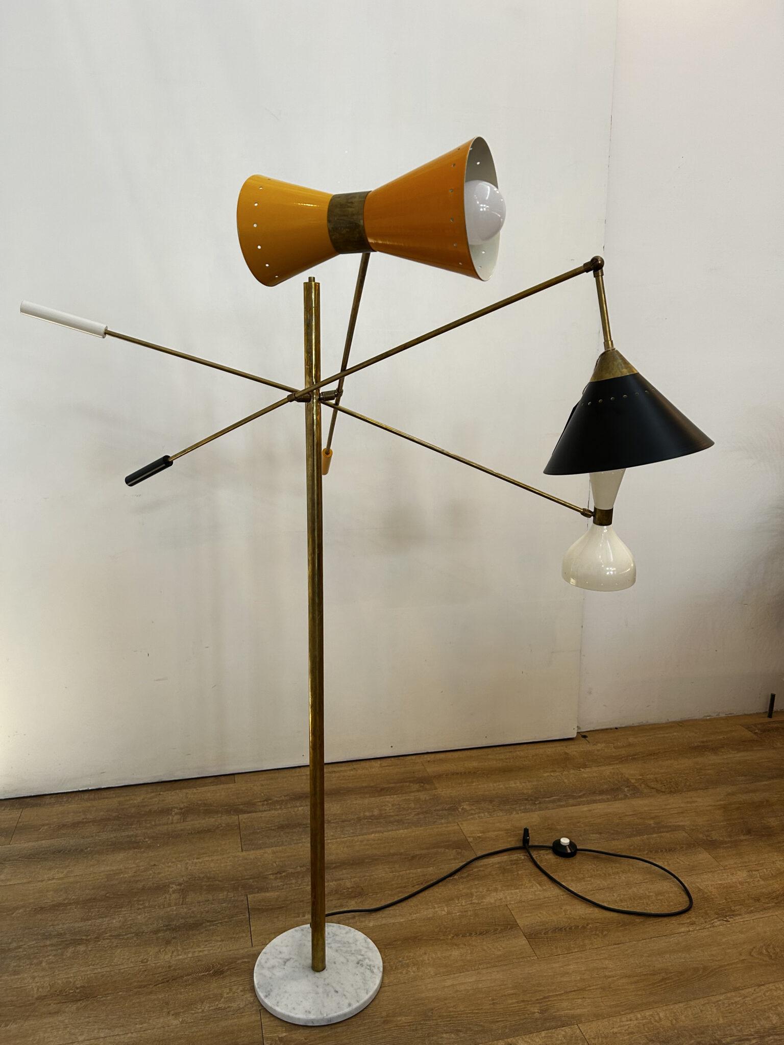 Adjustable floor lamp, Denmark 1960s In Excellent Condition For Sale In Torino, IT