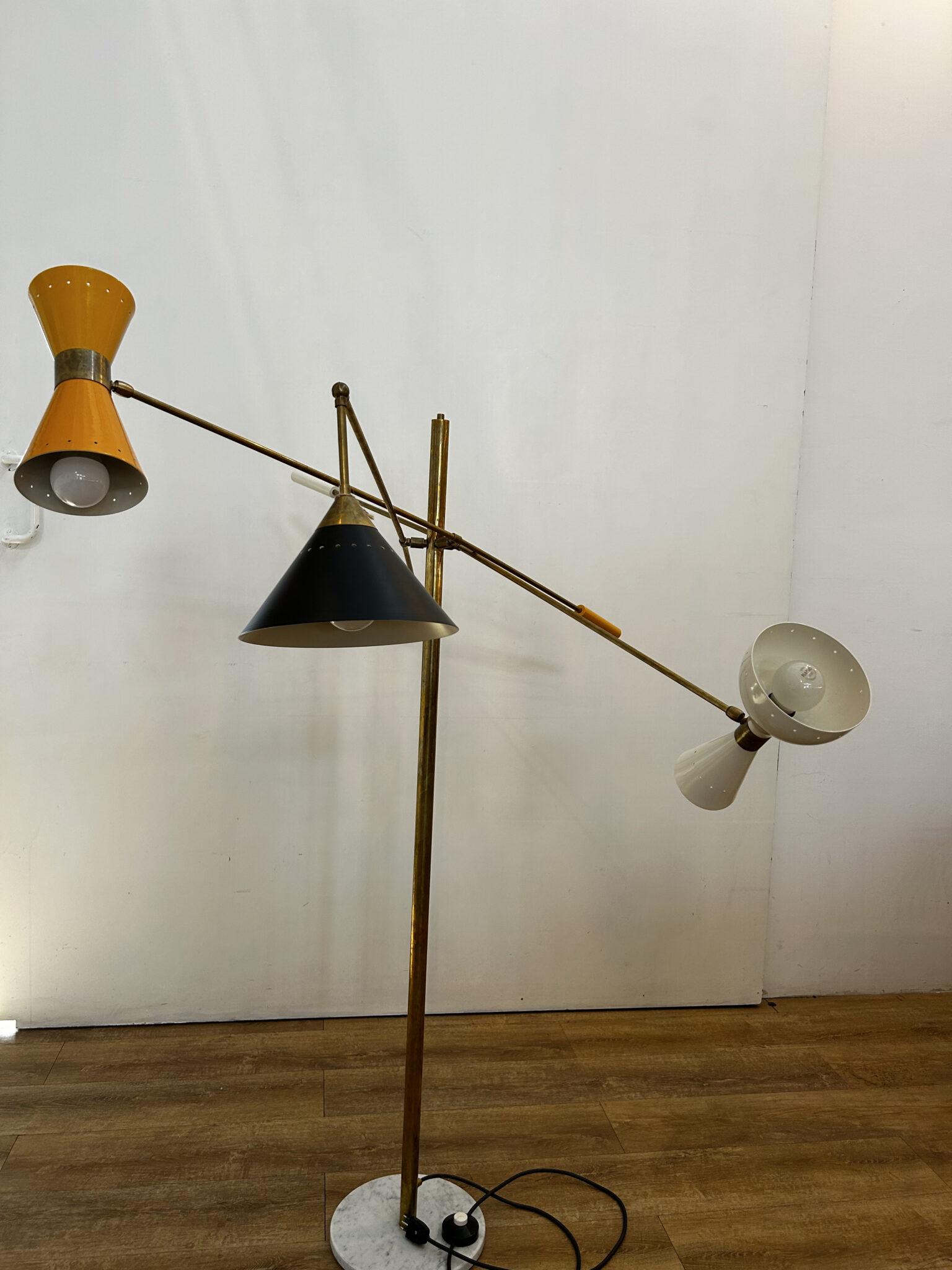 Metallo Adjustable floor lamp, Denmark 1960s in vendita