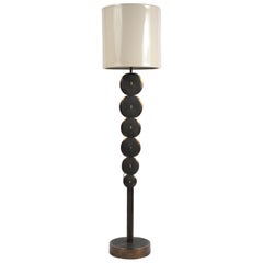 Adjustable Floor Lamp in Shagreen and Bronze Patina Brass by R&Y Augousti