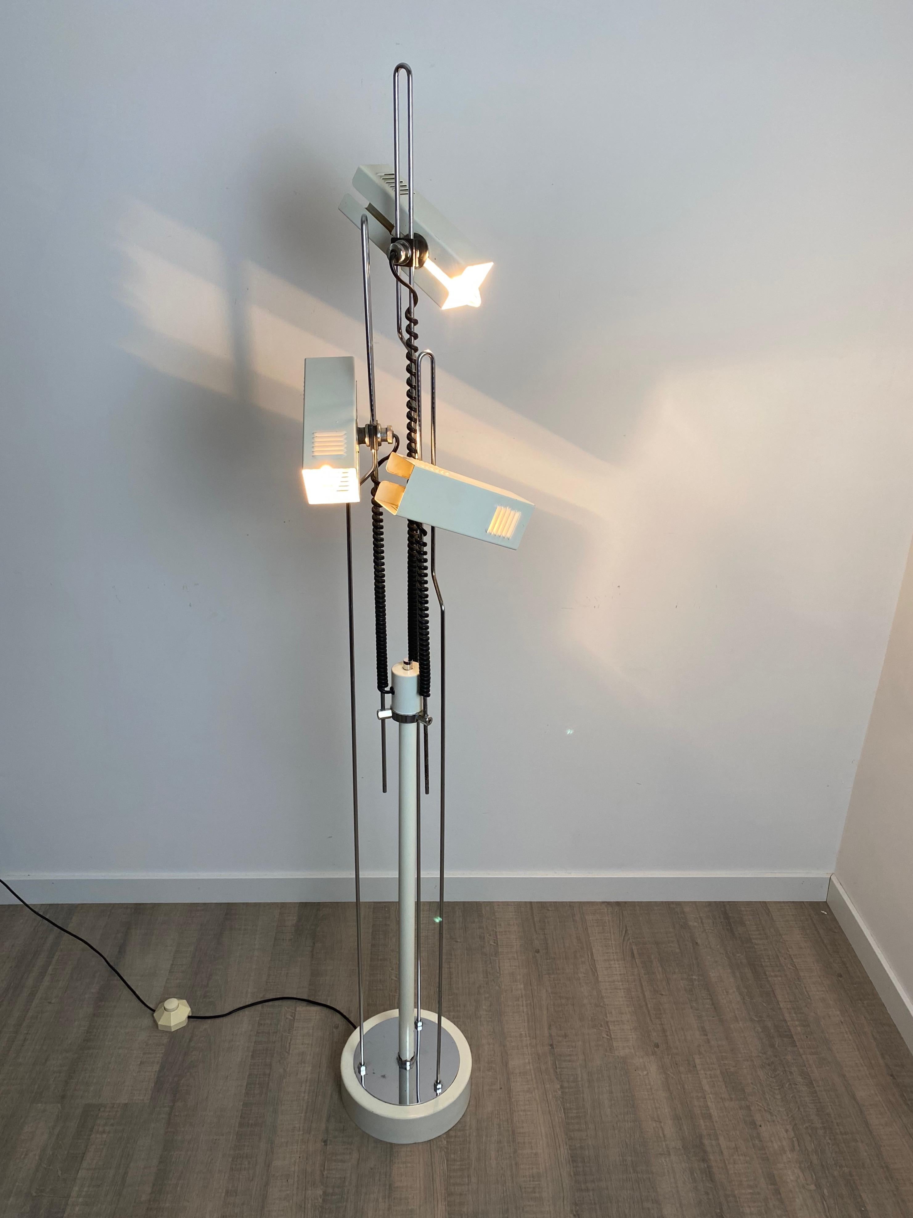Late 20th Century Adjustable Floor Lamp Joe Colombo Style, 1970s, Italy For Sale