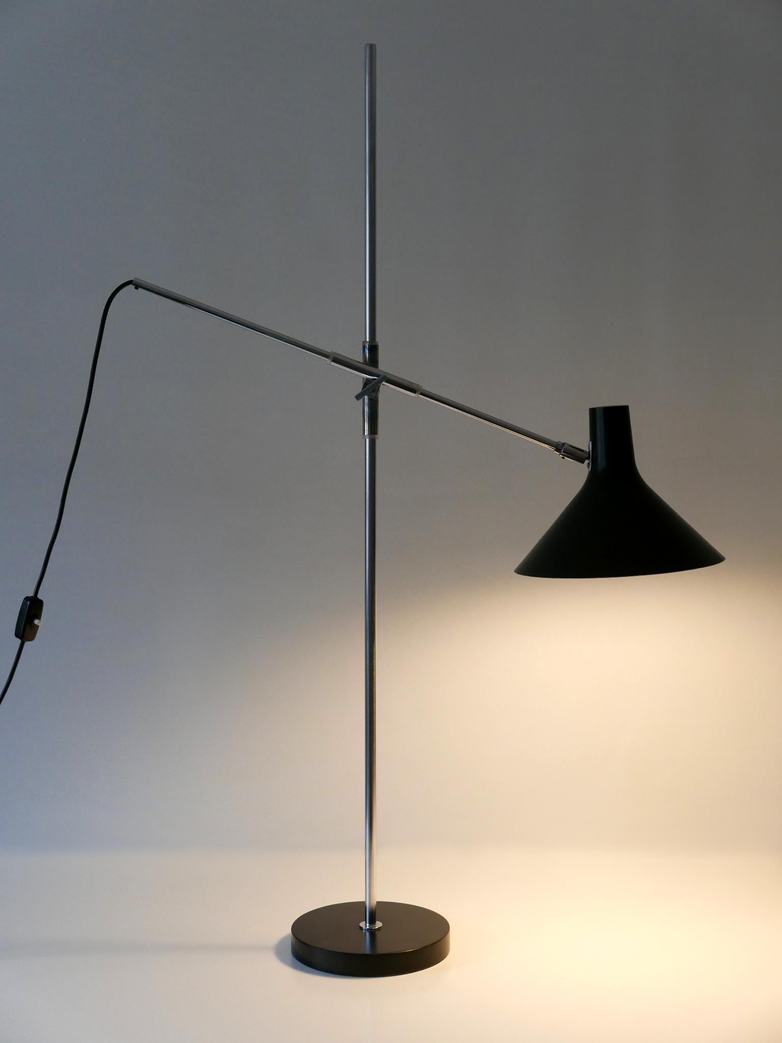 Mid-Century Modern Adjustable Floor Lamp / Reading Light 8180 by Karl-Heinz Kinsky for Cosack 1960s For Sale