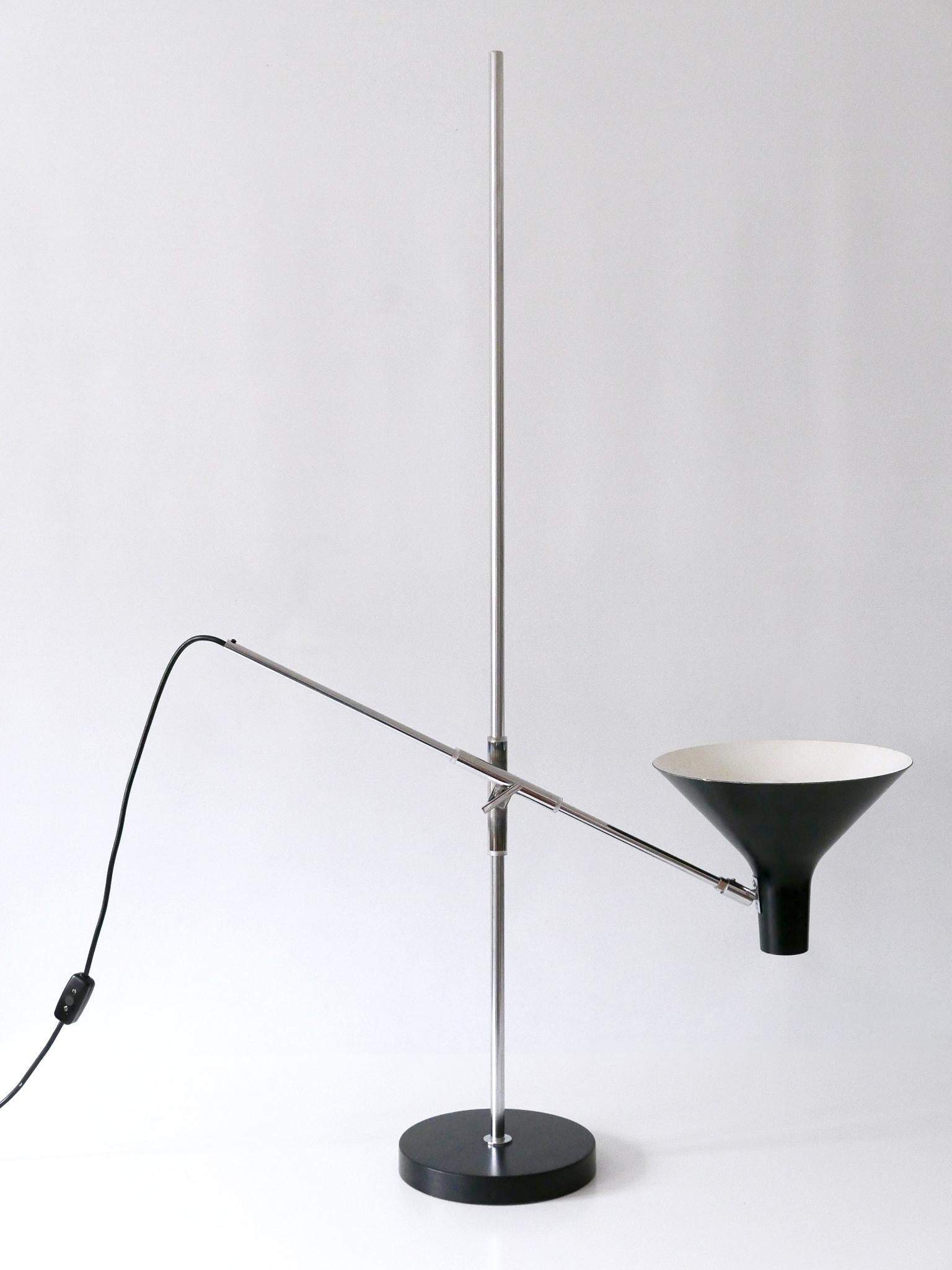 German Adjustable Floor Lamp / Reading Light 8180 by Karl-Heinz Kinsky for Cosack 1960s For Sale