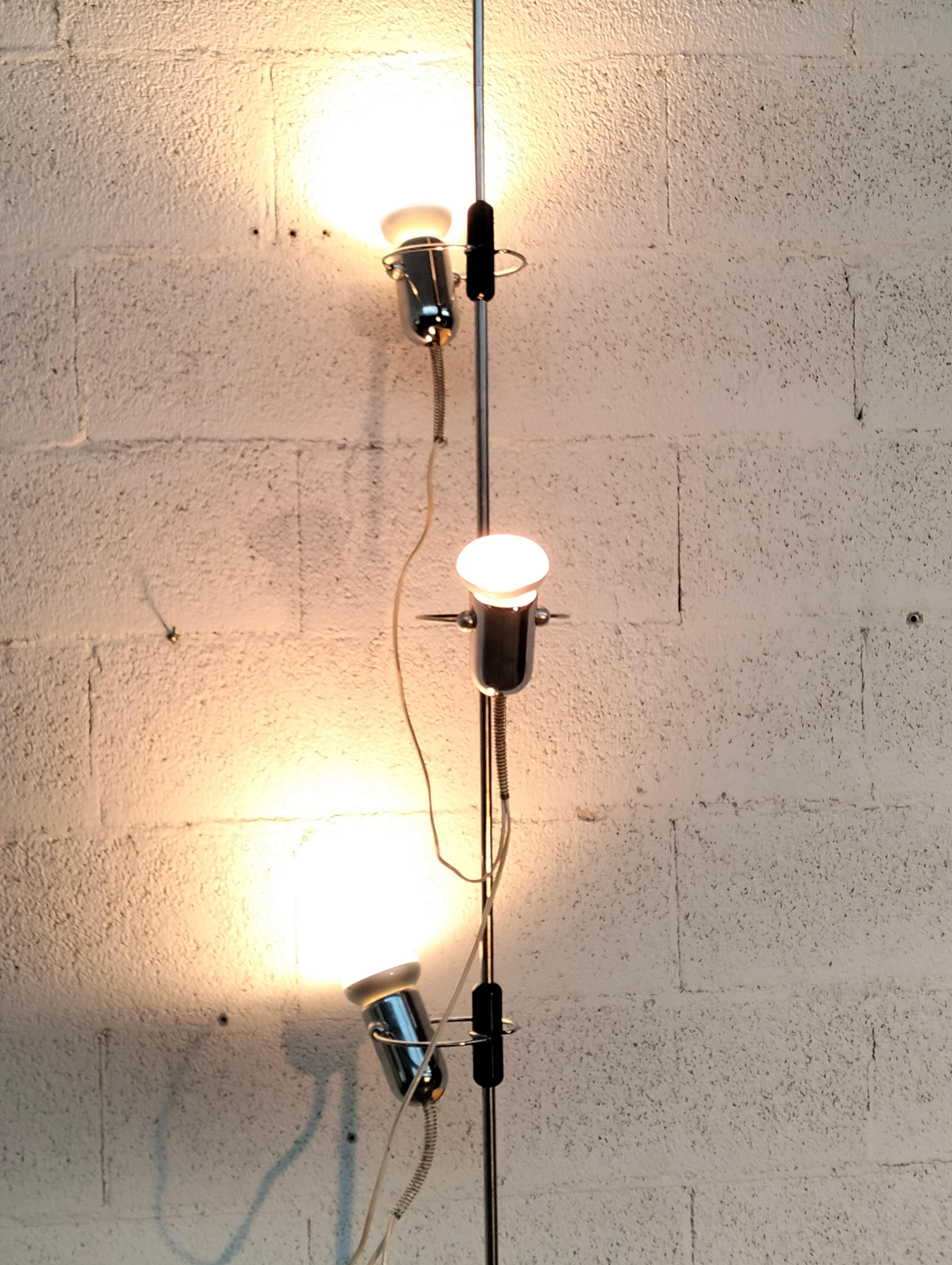 Steel Adjustable Floor Lamp Sky by Francesco Fois for Reggiani 60s 70s For Sale